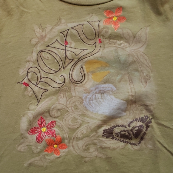 Hunter Green Roxy Tee - Sz L - Picture 2 of 7